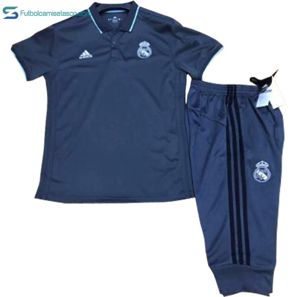 Polo Real Madrid Conjunto Completo 2017/18 Azul Marino